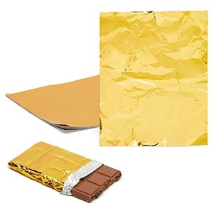 Juvale 100 Candy Bar Wrappers, Gold Aluminum Foil Wrapping Paper For Chocolate